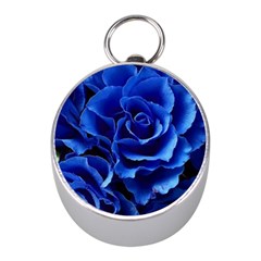 Blue Roses Flowers Plant Romance Blossom Bloom Nature Flora Petals Mini Silver Compasses by Bedest