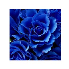 Blue Roses Flowers Plant Romance Blossom Bloom Nature Flora Petals Square Satin Scarf (30  X 30 ) by Bedest