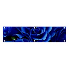 Blue Roses Flowers Plant Romance Blossom Bloom Nature Flora Petals Banner And Sign 4  X 1  by Bedest