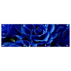 Blue Roses Flowers Plant Romance Blossom Bloom Nature Flora Petals Banner And Sign 9  X 3  by Bedest