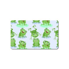 Cute Green Frogs Seamless Pattern Magnet (name Card) by Bedest