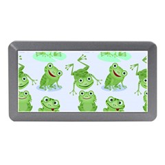 Cute Green Frogs Seamless Pattern Memory Card Reader (mini) by Bedest