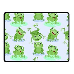 Cute Green Frogs Seamless Pattern Two Sides Fleece Blanket (small) by Bedest