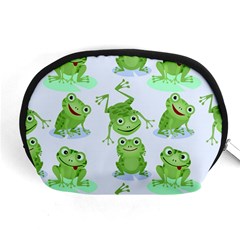 Cute Green Frogs Seamless Pattern Accessory Pouch (medium) by Bedest