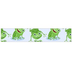 Cute Green Frogs Seamless Pattern Large Premium Plush Fleece Scarf  by Bedest