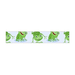 Cute Green Frogs Seamless Pattern Premium Plush Fleece Scarf (mini) by Bedest