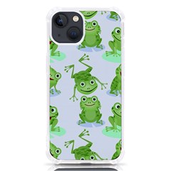 Cute Green Frogs Seamless Pattern Iphone 13 Tpu Uv Print Case by Bedest