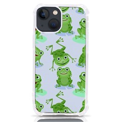 Cute Green Frogs Seamless Pattern Iphone 13 Mini Tpu Uv Print Case by Bedest