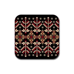 Vector Illustration Of Ukrainian Folk Seamless Pattern Ethnic Ornament Border Element Traditional Rubber Square Coaster (4 Pack) by Bedest