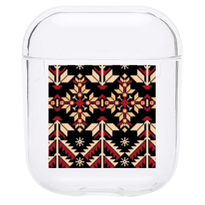 Vector Illustration Of Ukrainian Folk Seamless Pattern Ethnic Ornament Border Element Traditional Hard PC AirPods 1/2 Case