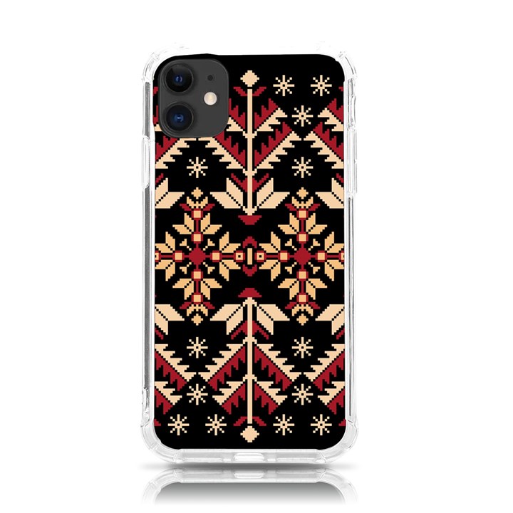 Vector Illustration Of Ukrainian Folk Seamless Pattern Ethnic Ornament Border Element Traditional iPhone 11 TPU UV Print Case