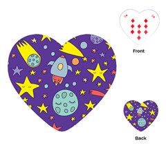 Card With Lovely Planets Playing Cards Single Design (heart) by Bedest