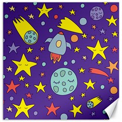 Card With Lovely Planets Canvas 20  X 20  by Bedest