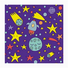 Card With Lovely Planets Medium Glasses Cloth (2 Sides) by Bedest