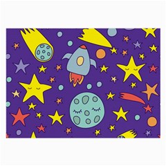 Card With Lovely Planets Large Glasses Cloth (2 Sides) by Bedest