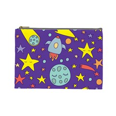 Card With Lovely Planets Cosmetic Bag (large) by Bedest