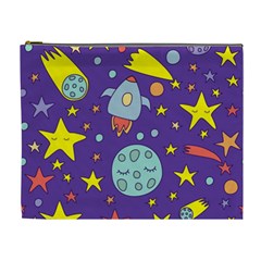 Card With Lovely Planets Cosmetic Bag (xl) by Bedest