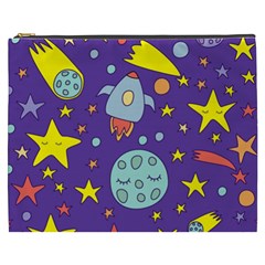 Card With Lovely Planets Cosmetic Bag (xxxl) by Bedest