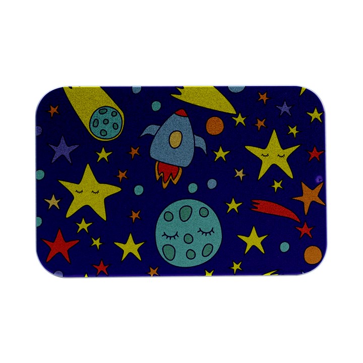 Card With Lovely Planets Open Lid Metal Box (Silver)  