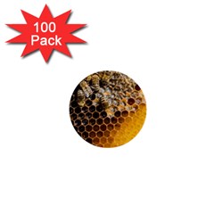 Honeycomb With Bees 1  Mini Buttons (100 Pack)  by Bedest