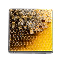 Honeycomb With Bees Memory Card Reader (square 5 Slot) by Bedest