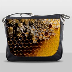 Honeycomb With Bees Messenger Bag by Bedest