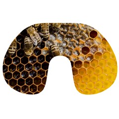 Honeycomb With Bees Travel Neck Pillow by Bedest