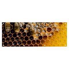 Honeycomb With Bees Banner And Sign 8  X 3  by Bedest