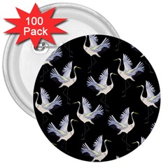 Crane Pattern Bird Animal 3  Buttons (100 Pack)  by Bedest