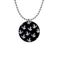 Crane Pattern Bird Animal 1  Button Necklace by Bedest