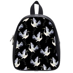 Crane Pattern Bird Animal School Bag (small) by Bedest