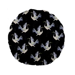 Crane Pattern Bird Animal Standard 15  Premium Flano Round Cushions by Bedest