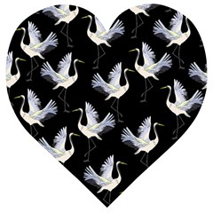 Crane Pattern Bird Animal Wooden Puzzle Heart