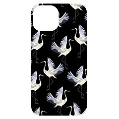 Crane Pattern Bird Animal Iphone 14 Black Uv Print Case by Bedest