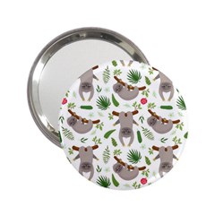 Seamless Pattern With Cute Sloths 2 25  Handbag Mirrors by Bedest