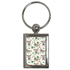 Seamless Pattern With Cute Sloths Key Chain (rectangle) by Bedest