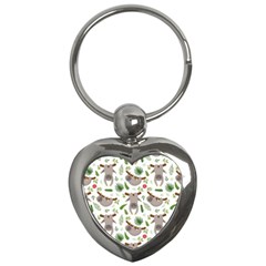 Seamless Pattern With Cute Sloths Key Chain (heart) by Bedest