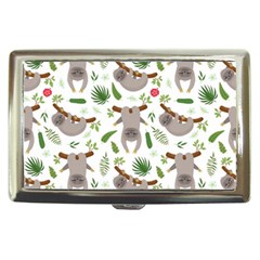 Seamless Pattern With Cute Sloths Cigarette Money Case by Bedest