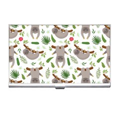 Seamless Pattern With Cute Sloths Business Card Holder by Bedest