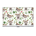 Seamless Pattern With Cute Sloths Business Card Holder Front