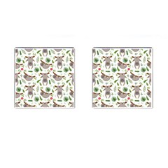 Seamless Pattern With Cute Sloths Cufflinks (square) by Bedest