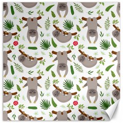 Seamless Pattern With Cute Sloths Canvas 20  X 20  by Bedest