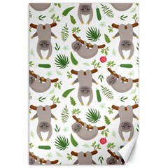 Seamless Pattern With Cute Sloths Canvas 20  X 30  by Bedest