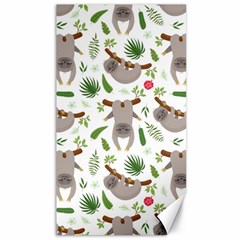 Seamless Pattern With Cute Sloths Canvas 40  X 72  by Bedest