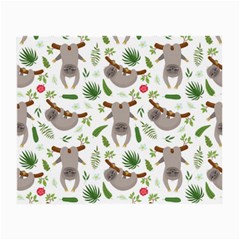 Seamless Pattern With Cute Sloths Small Glasses Cloth (2 Sides) by Bedest