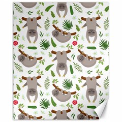 Seamless Pattern With Cute Sloths Canvas 11  X 14  by Bedest