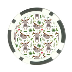 Seamless Pattern With Cute Sloths Poker Chip Card Guard by Bedest