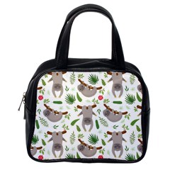 Seamless Pattern With Cute Sloths Classic Handbag (one Side) by Bedest