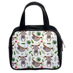 Seamless Pattern With Cute Sloths Classic Handbag (two Sides) by Bedest