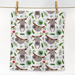 Seamless Pattern With Cute Sloths Face Towel by Bedest